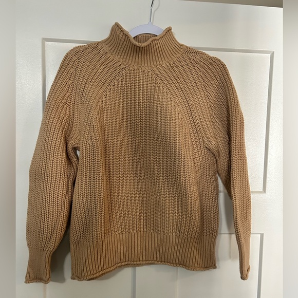 J. Crew Sweaters - J. Crew Tan Neutral Chunky Cotton mockneck Sweater size small